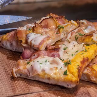 Pizza calabaza y bacon