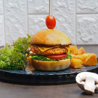 Burger poulet pané