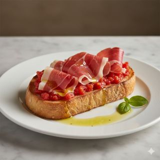 Tostada ibérica de bellota con tomate