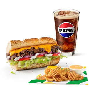 Menú Bistec y Queso (15 cm.)