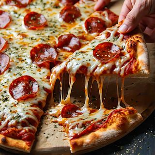 Kawałek pizzy pepperoni