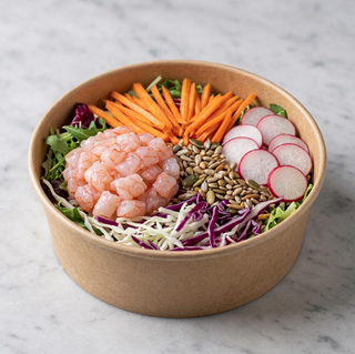 Insalatone con tartare di gambero rosa