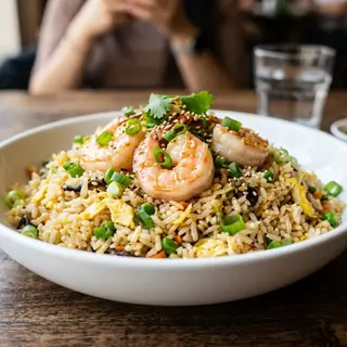 18 - Chao Fan (Arroz Salteado de Gambas y Shiitake)