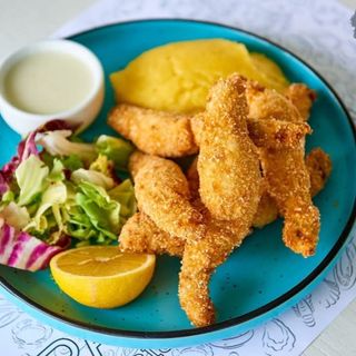 Pui de balta pane, mamaliguta si mujdei