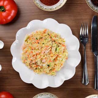 Рис с креветками жареный