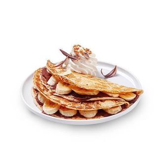 Naleśniki z Bananem, Kremem Czekoladowym i Bitą Śmietaną