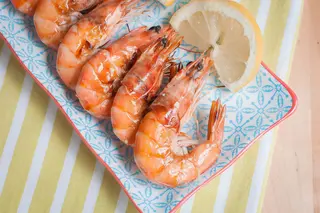Langostinos con salsa de soja especial