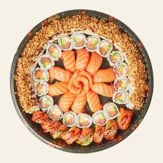 Vassoio tutto salmone 63 pezzi