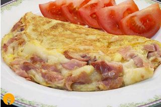 Tortilla Francesa Con Jamón Y Queso