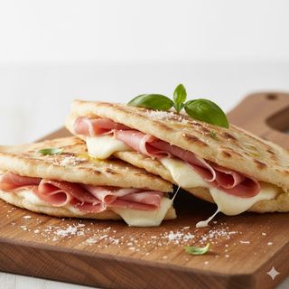 Piadina prosciutto cotto e mozzarella