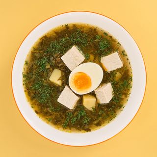 Зелений борщик зі свининою