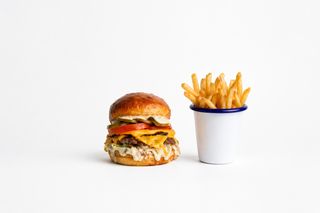 №1 Double burger + pomfrit