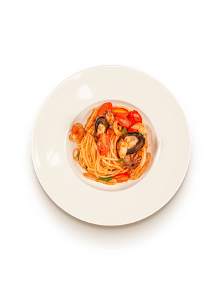 "Спагетти" с морепродуктами (350 гр.)