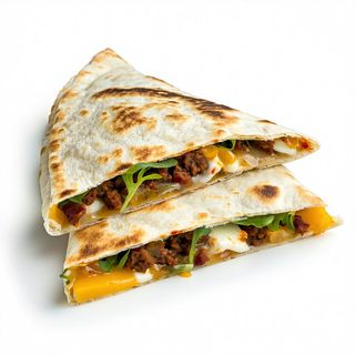 Piadina con salsiccia, erba e squacquerone