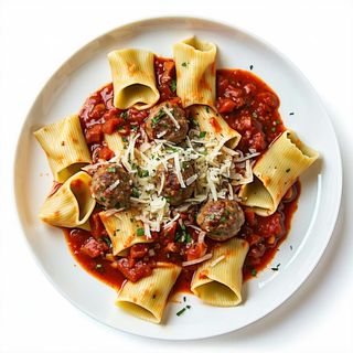 Paccheri ragu'napoletano con polpetta