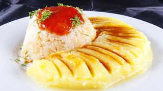 Гарнир сложный: рис и пюре