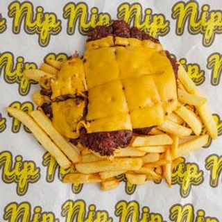 Smash burger fries with cheddar