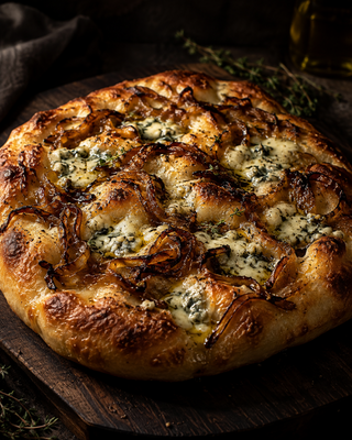 Focaccia de Gorgonzola y Cebolla