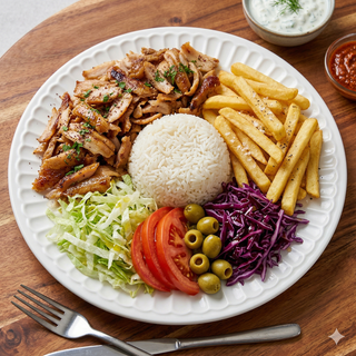 Plato De Arroz Con Carne Y Verduras