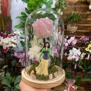 Cúpula con Rosas Eterna Rosa Pastel "China"