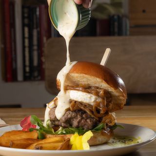 Hamburguesa Queso de cabra & cebolla caramelizada