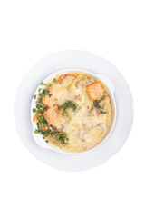 Fileu de somon cu legume şi sos pesto coapte în ţavă