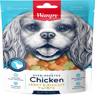 Wanpy БІСКВІТ З В`ЯЛЕНОЮ КУРКОЮ , 100г