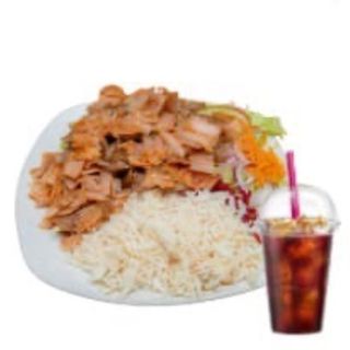 Menú platos arroz pollo y ensalada