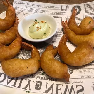 Langostinos con crema Wasabi