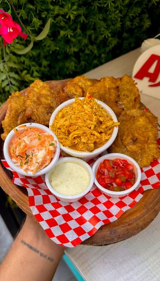 Pataconada con carne