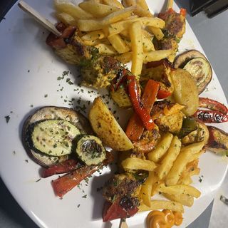 Brochetas  de pollo 