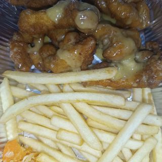 Lágrimas de pollo miel y mostaza