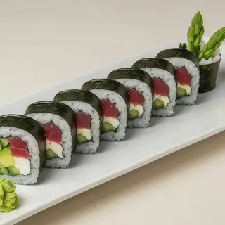 Futomaki com atum 10 pcs( atum, pepino, philadalphila)
