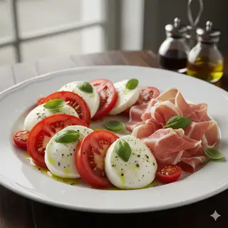 Caprese di Bufala e prosciutto crudo