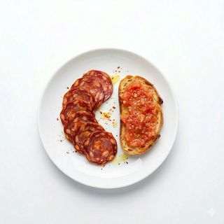 Plato De Chorizo Y Pan Con Tomate