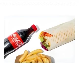 Шаурма Цезар з картоплею фрі та кола,0.5