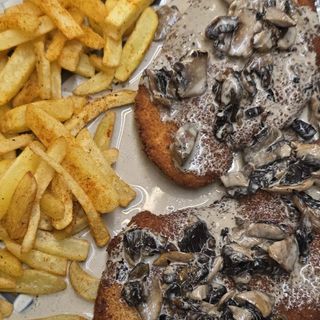 Milanesa champiñones y nata