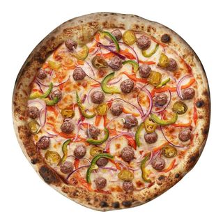 Пицца  "Острая с митболами и халапеньо"