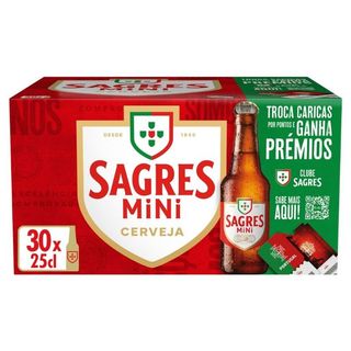 30x Cerveja Sagres Mini 25cl (5,0% Vol.)