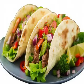 Tacos De Carne Condimentada Con Queso