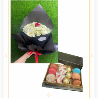 Bouquet 20 fleurs + petite boîte chocolat 