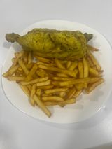 Medio pollo al horno