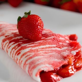 Tapioca de Morango com Leite Condensado