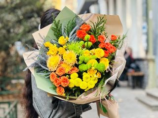 Chrysanthemum and roses