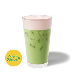 Strawberry Cream Iced Matcha Latte