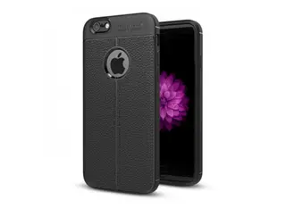 Силиконов калъф гръб Litchi имитиращ кожа - iPhone 11 Pro (5.8), черен