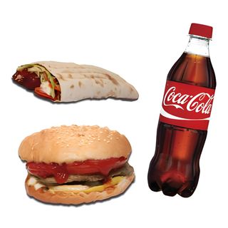 Гамбургер, лаваш, кола