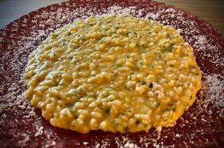 Risotto Con Crema De Calabaza Y Gorgonzola