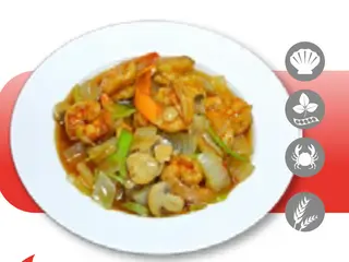 110-Langostinos Fritos con salsa de ostras