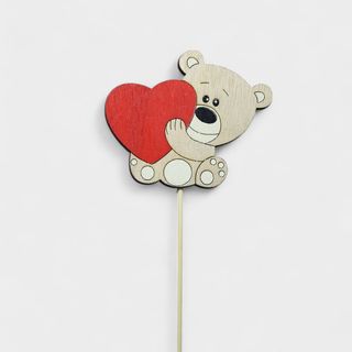 Pick oso corazón madera